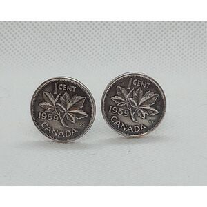 Vintage Cufflinks, Canadian coin, 1959